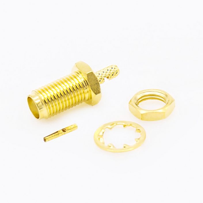 18(8) RG174 / RG316SMA前锁穿墙连接器母头直式开天窗压接式