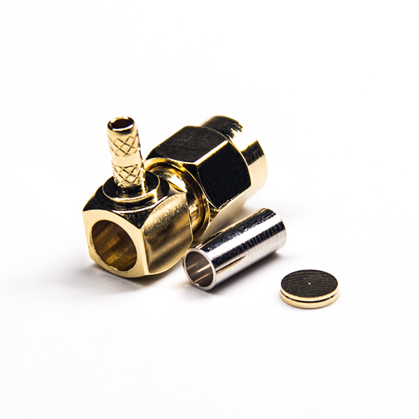 19-1 50欧姆sma连接器弯式弯式公头压接式接RG316线