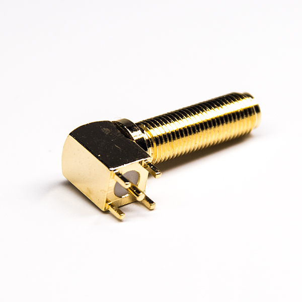 19-2 50欧姆sma接头弯式加长螺纹母头插板式接PCB板