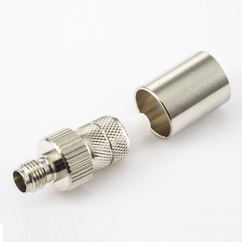 196(10) 镀镍压接SMA连接器直式母头用于LMR400 / 7D-FB接线