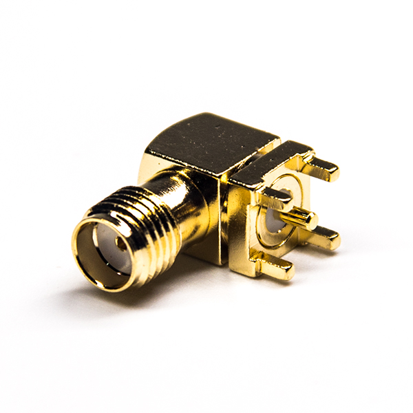 23-1 镀金弯式sma母头弯式穿孔式接PCB板50欧姆