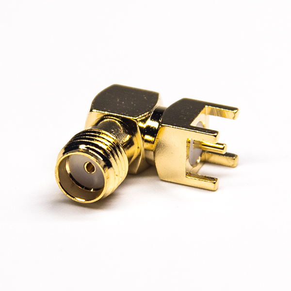 28-2 弯式sma射频接头母头穿孔式接PCB板