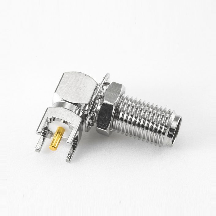 286(7) SMA母头连接器弯式PCB安装插孔前锁穿墙