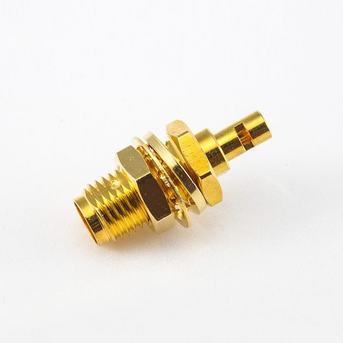 300(7) 用于RG178 / 1.37mm / 1.45mm面板安装前锁穿墙式SMA连接器母头直式开天窗焊接式