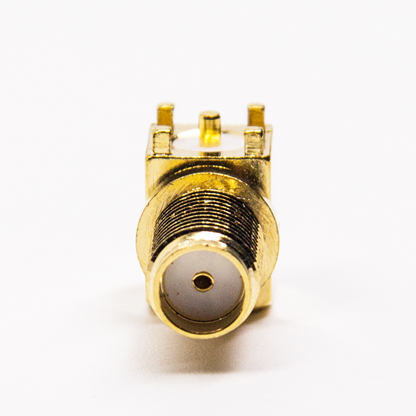 32-1 SMA射频接头弯式镀金插孔接PCB板