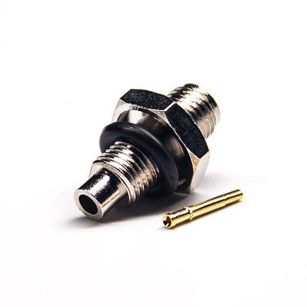 34-1 焊线式sma接头母头母头针直式穿墙带防水圈压接