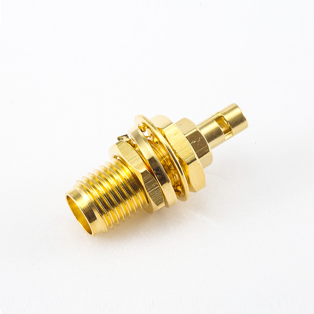 354(7) RG178 / 1.37mm / 1.45mm SMA连接器接线母头直式面板安装前锁穿墙开天窗焊接式