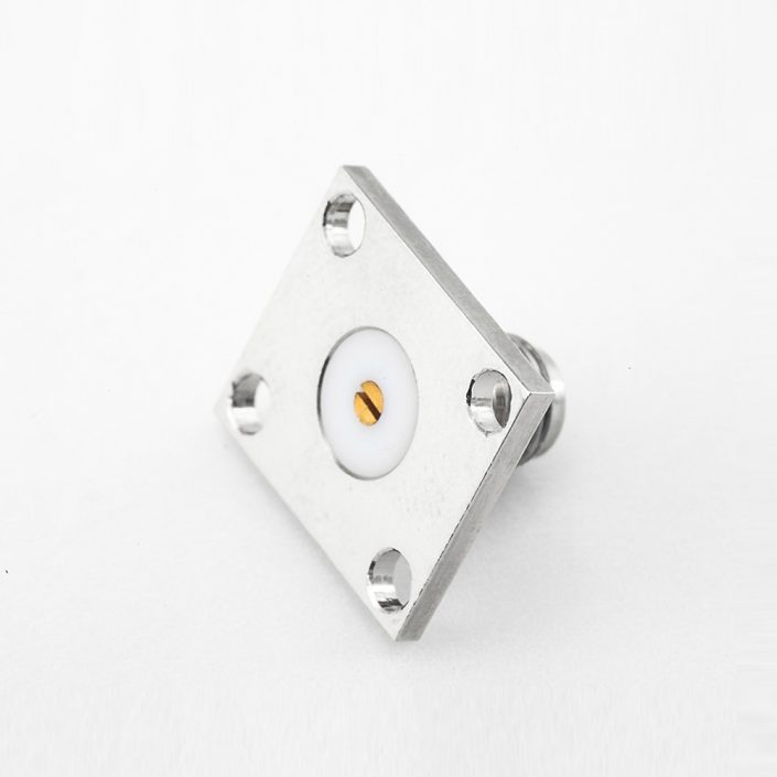 364(7) SMA连接器插孔直式PCB安装焊板4孔法兰