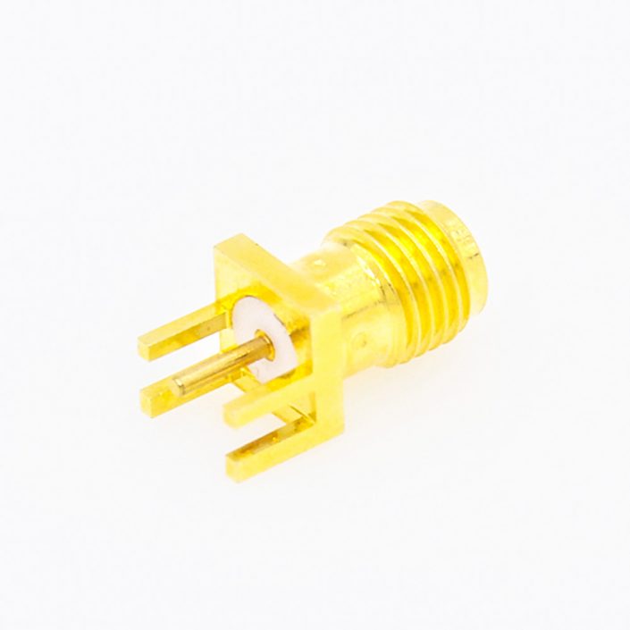 39(7) 铜制SMA连接器PCB安装卡板母头直式