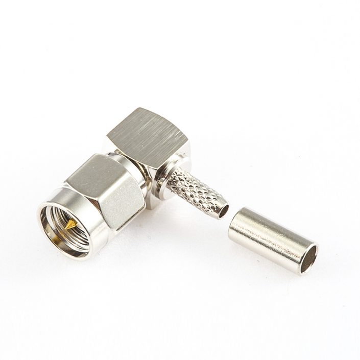 402(8) RG174 / RG316 / LMR100 SMA公头弯式压接接线