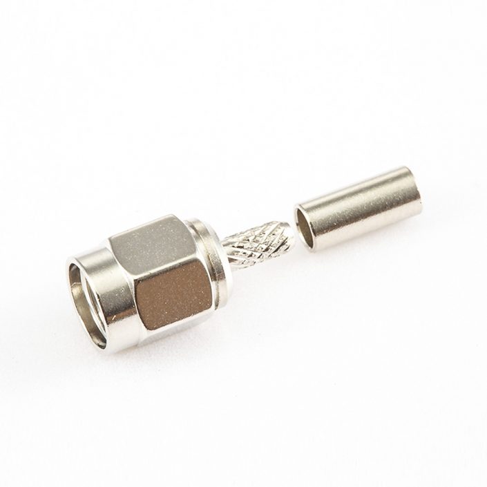 403(7) SMA接线插头直式压接用于RG174 / RG316 / LMR100