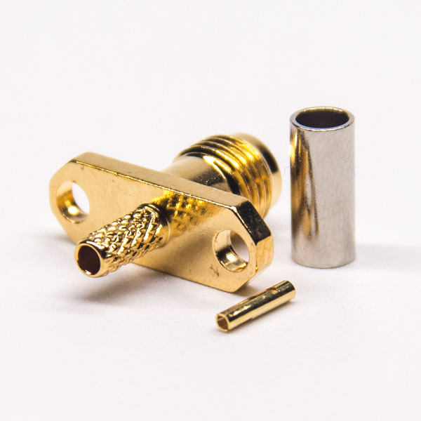 41-1 sma带法兰板接头母头直式压接式连接器