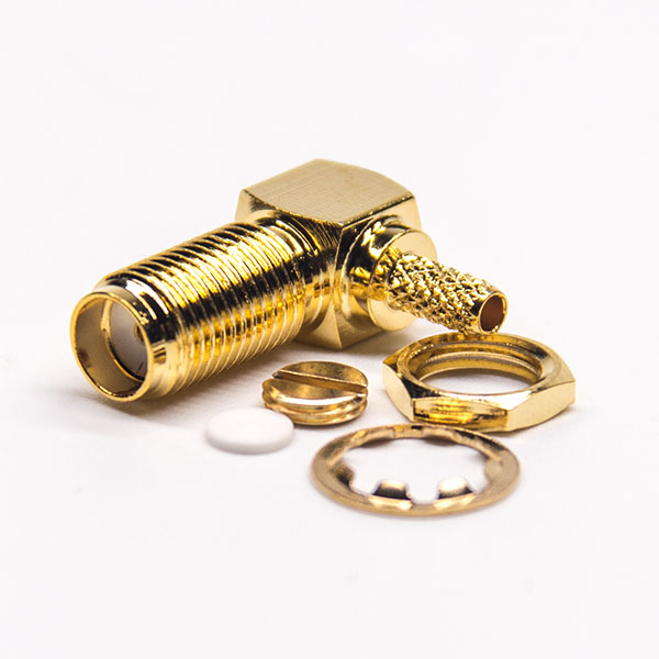 42 sma头接线母头弯式型连接器穿墙式面板安装压接同轴线缆