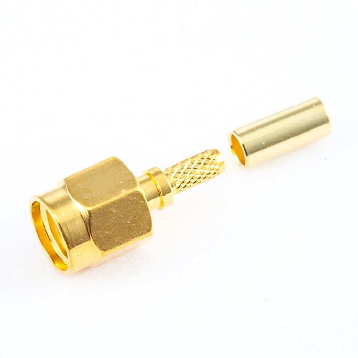 423(7) SMA连接器公头压接用于RG174 / RG316 / LMR100接线直式