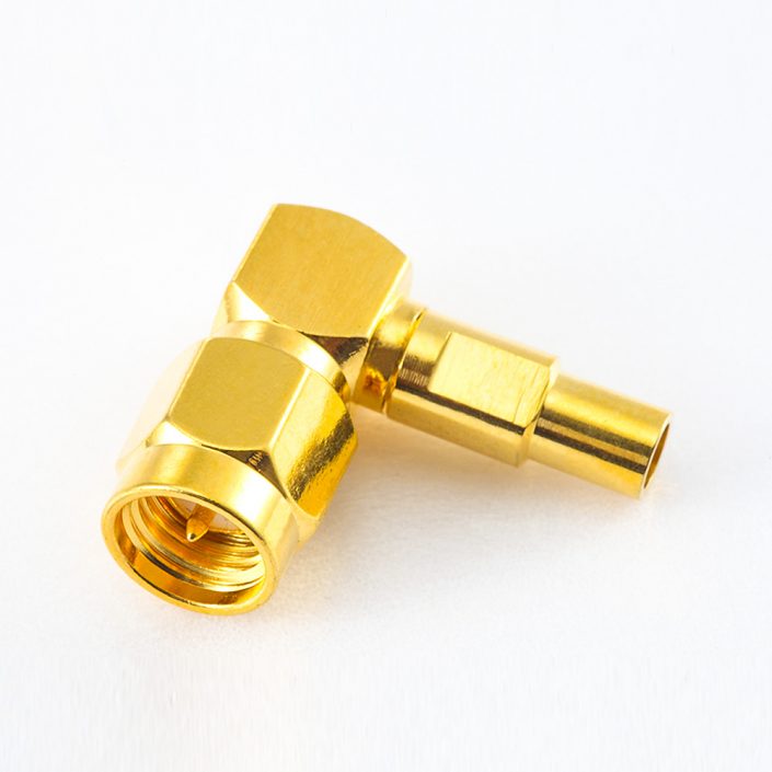 443(10) 射频连接器SMA公头弯式半柔/半刚-2 焊接