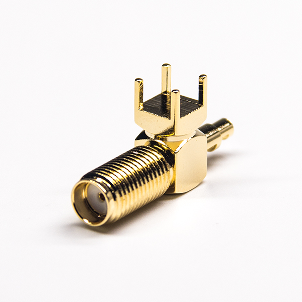 52 镀金母头sma插板开天窗压接镀金连接器