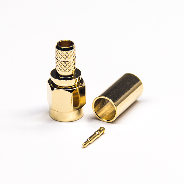 57-3 SMA公头50欧姆镀金螺纹连接压接式连接器