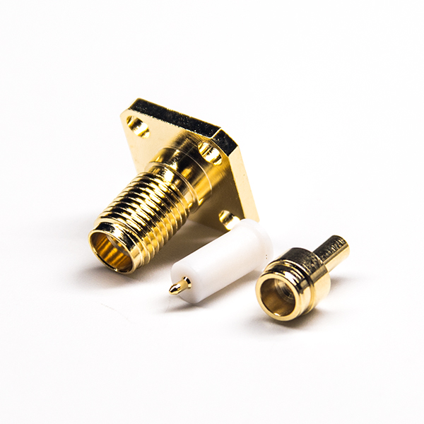 59 4孔法兰直式面板安装sma连接器母头反极焊接式