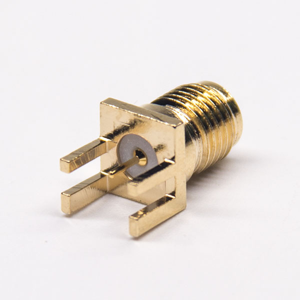 6-1 SMA射频连接器卡板式直式母头接PCB板