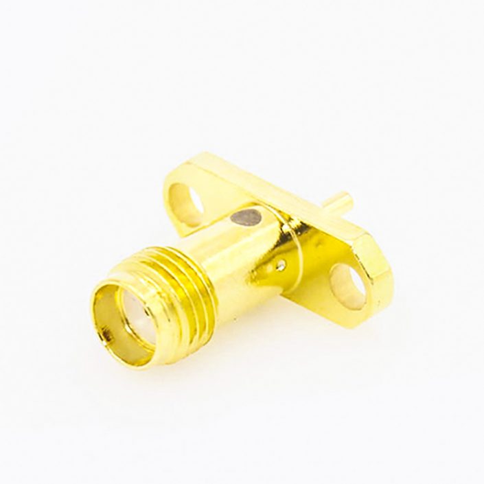 64(7) SMA 2 孔法兰连接器焊板用于直式母头PCB安装