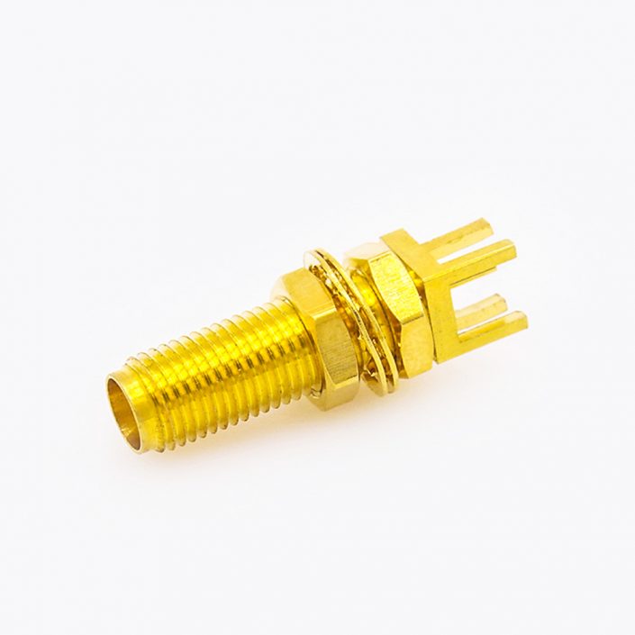 7(8) SMA连接器前锁穿墙母头直式PCB板卡板