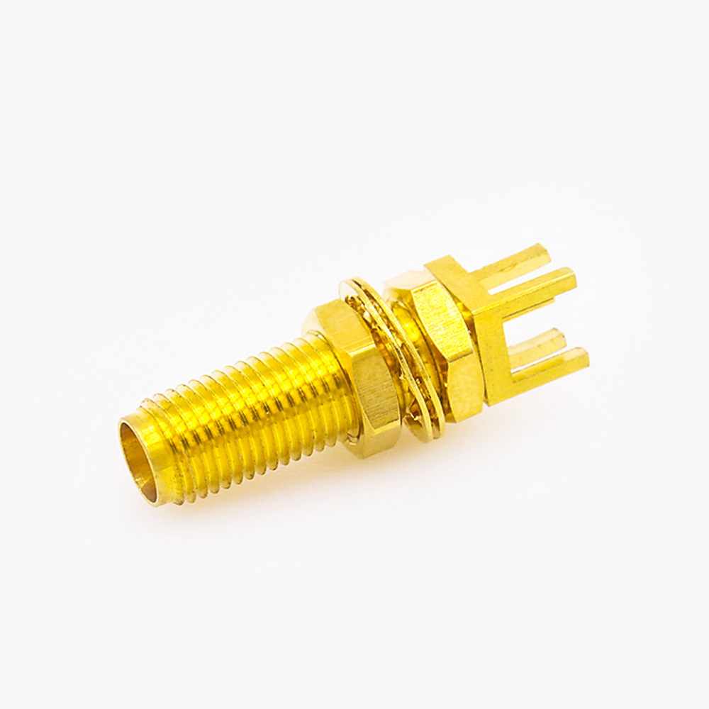 7(8) SMA连接器前锁穿墙母头直式PCB板卡板