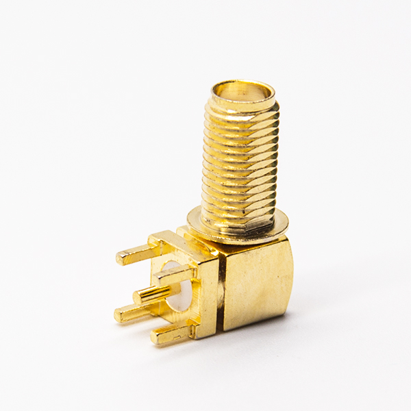 806-0121-2 SMA型接头弯式弯式镀金母头插孔接PCB板