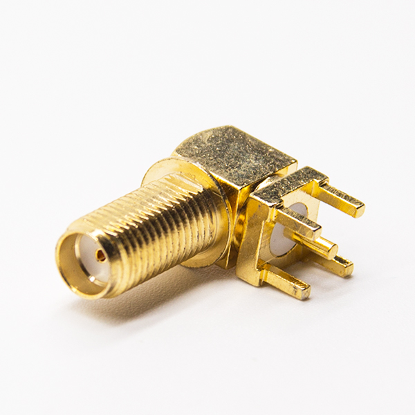 806-0121 SMA型接头弯式弯式镀金母头插孔接PCB板