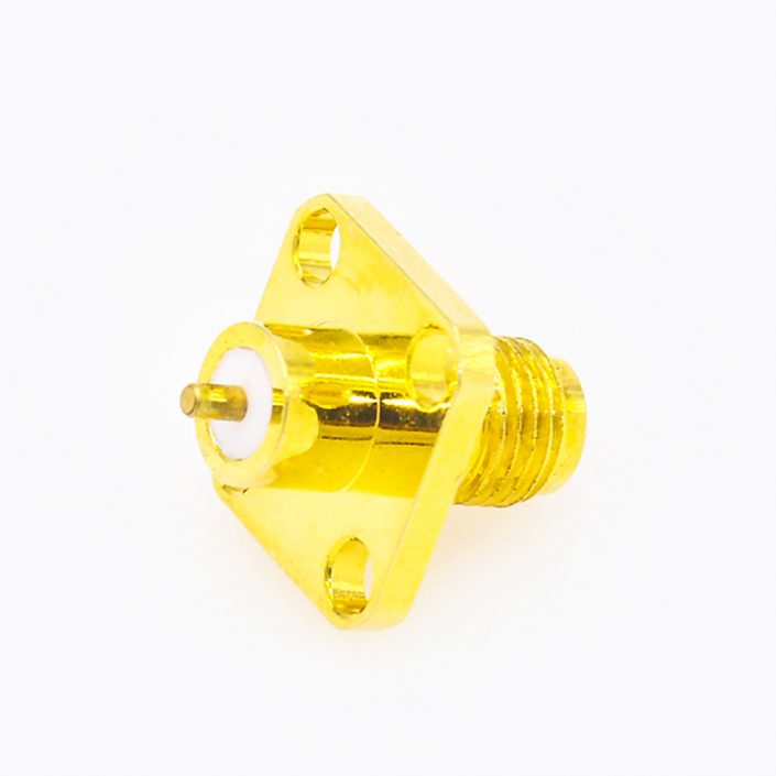 82(8) SMA 4孔法兰连接器母头直式PCB安装焊板