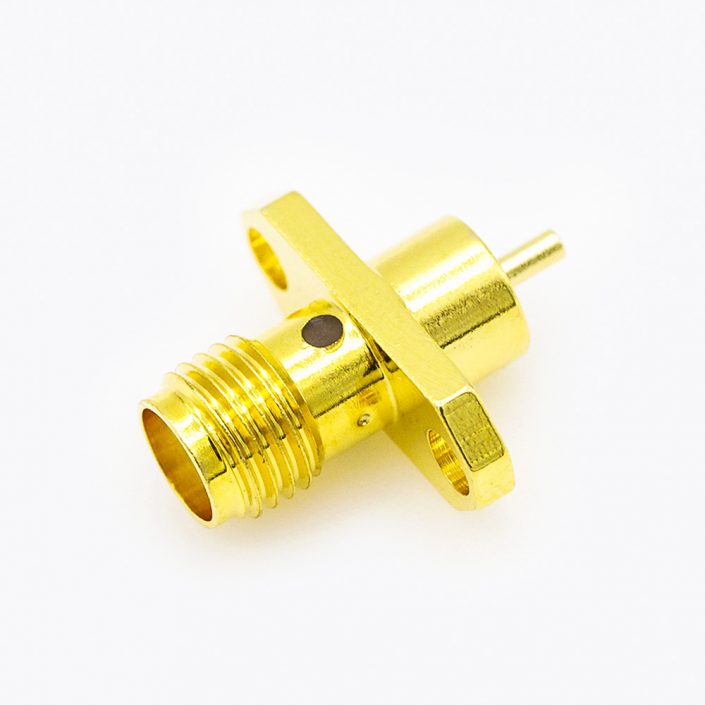 92(7) SMA连接器母头直式PCB安装焊板2孔法兰