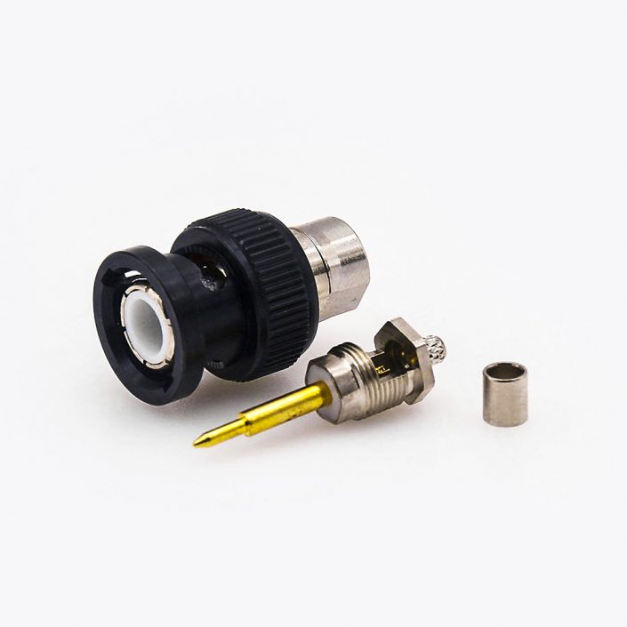 EB-001-0340 BNC连接器压接类型RG174/RG316的公头直式接线压接