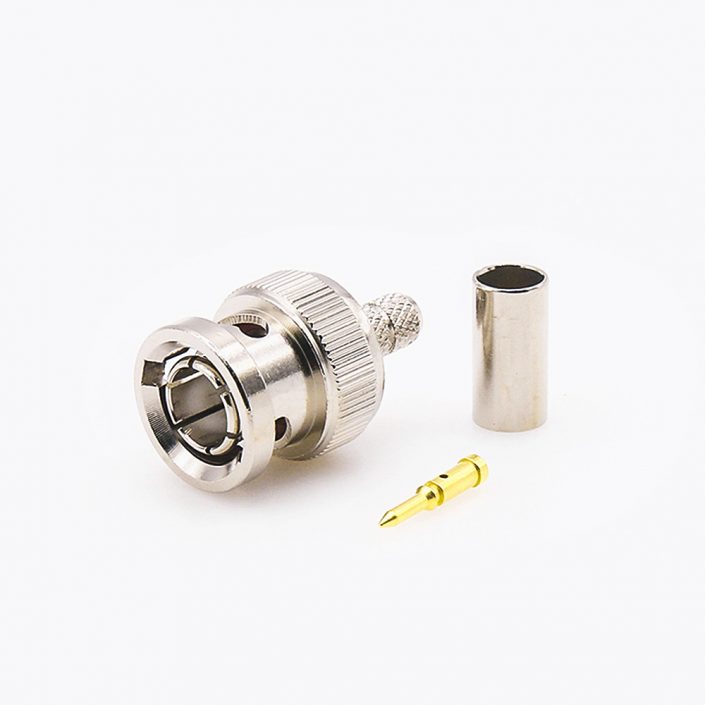 EB-001-0349 BNC压接连接器用于RG58/RG142的公头直式接线