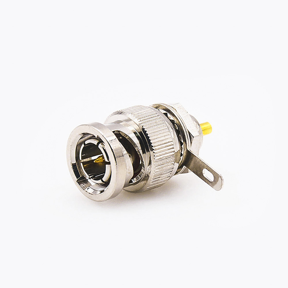 EB-001-0383 BNC连接器公头带螺母接地直式75Ω接线焊接
