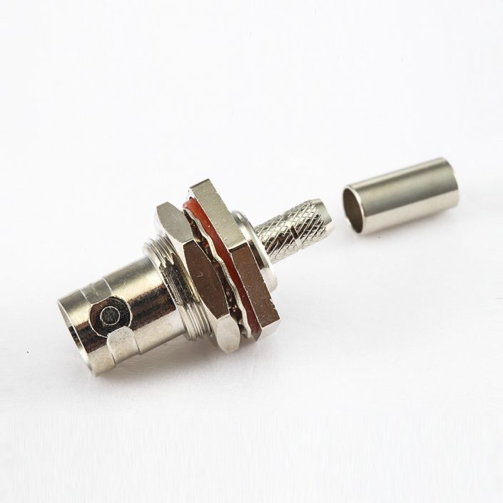 EB-001-0440 RG58/RG142防水后锁穿墙BNC母头180度连接器压接