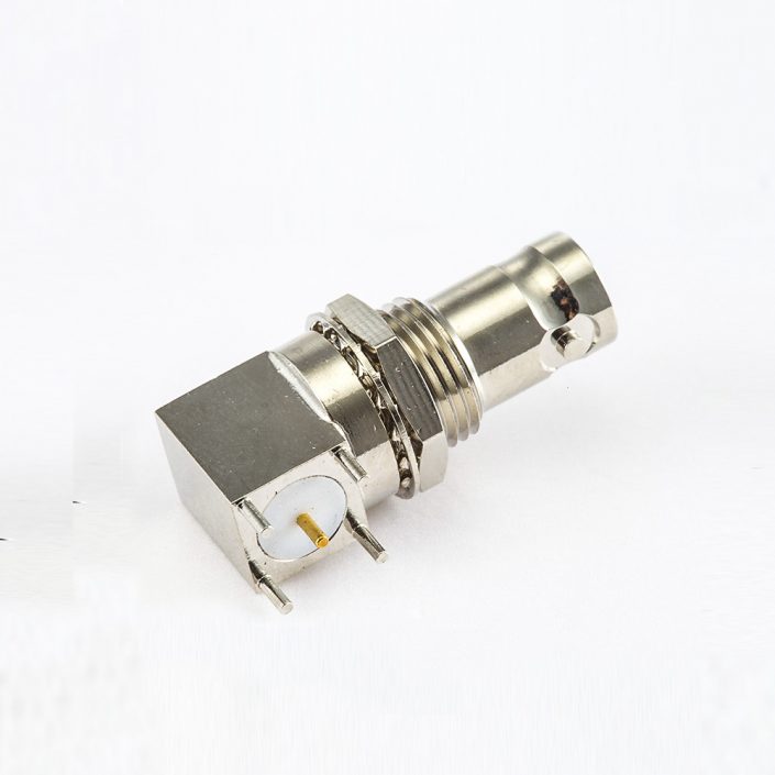 EB-001-0443 BNC连接器弯插75Ω面板安装前锁穿墙PCB