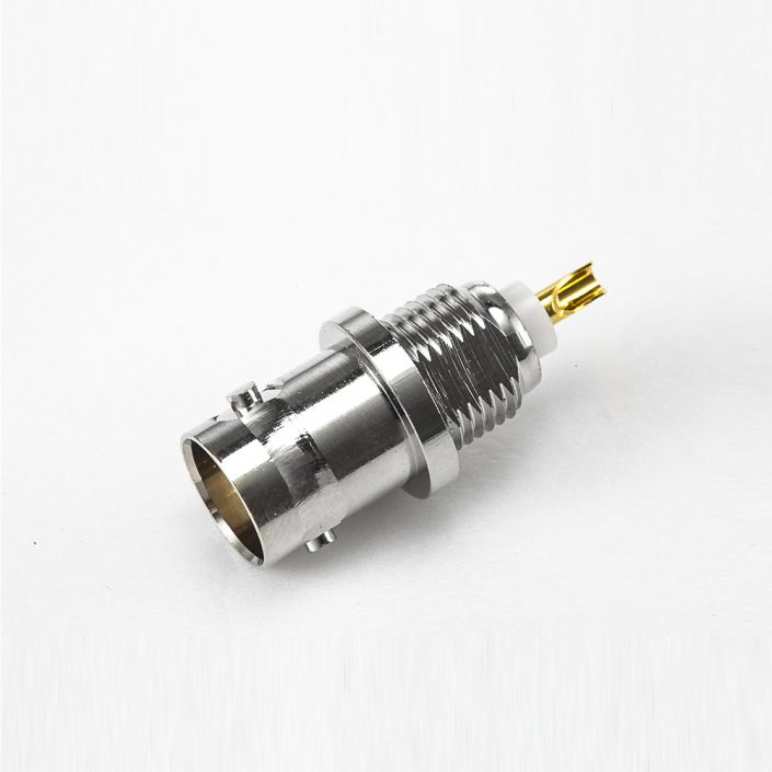 EB-001-0444 75Ω焊接杯型接线BNC连接器母头180度面板安装后锁穿墙