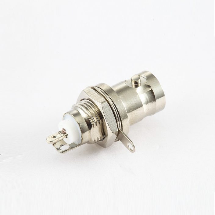 EB-001-0449 BNC接地50Ω直式母头面板安装后锁穿墙焊接接线接地