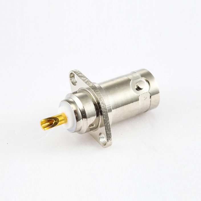 EB-001-0460 BNC连接器面板安装直插2孔法兰焊接接线50Ω