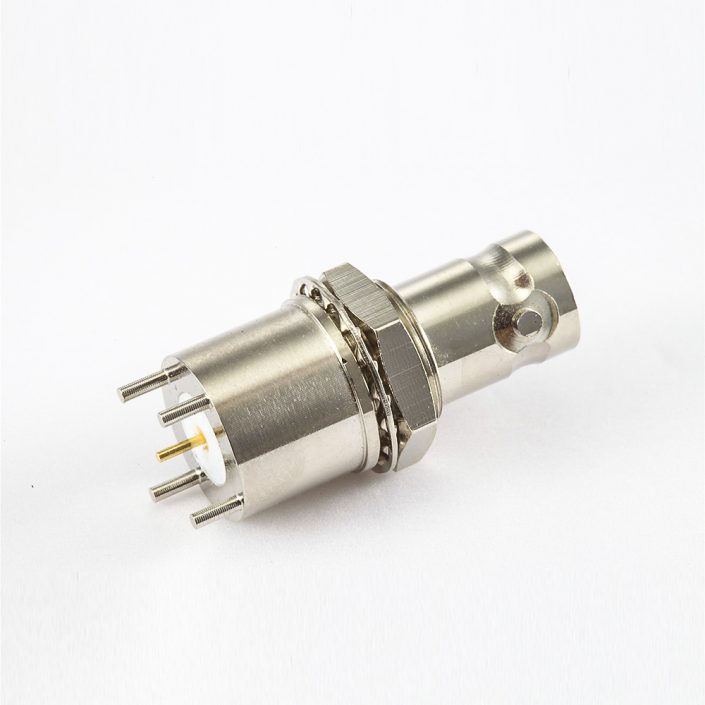 EB-001-0470 BNC连接器PCB安装和面板安装前锁穿墙插孔母头直式75ohm