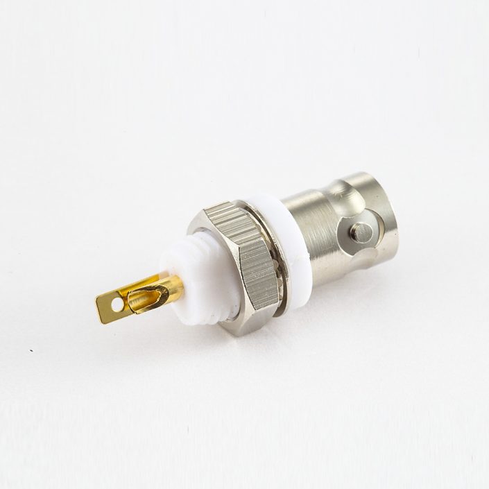 EB-001-0471 焊杯型BNC连接器母头180度螺母面板安装后锁穿墙接线