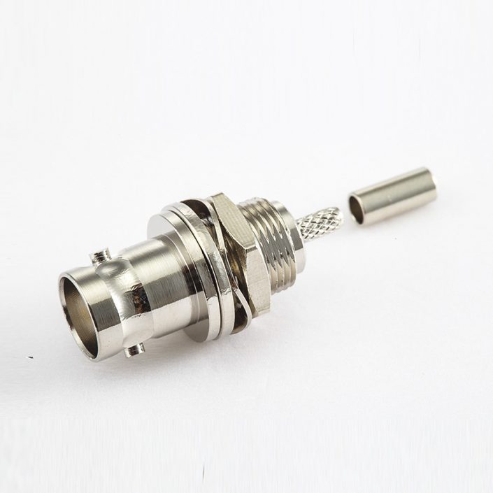 EB-001-0493 RG174/RG316BNC连接器母头180度面板安装后锁穿墙