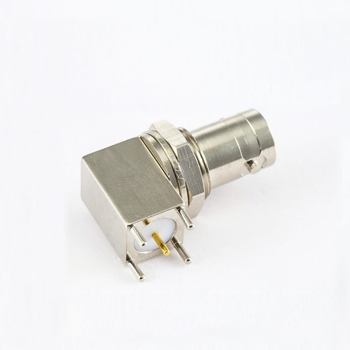 EB-001-0495 PCB安装插孔BNC连接器母头弯式面板安装前锁穿墙