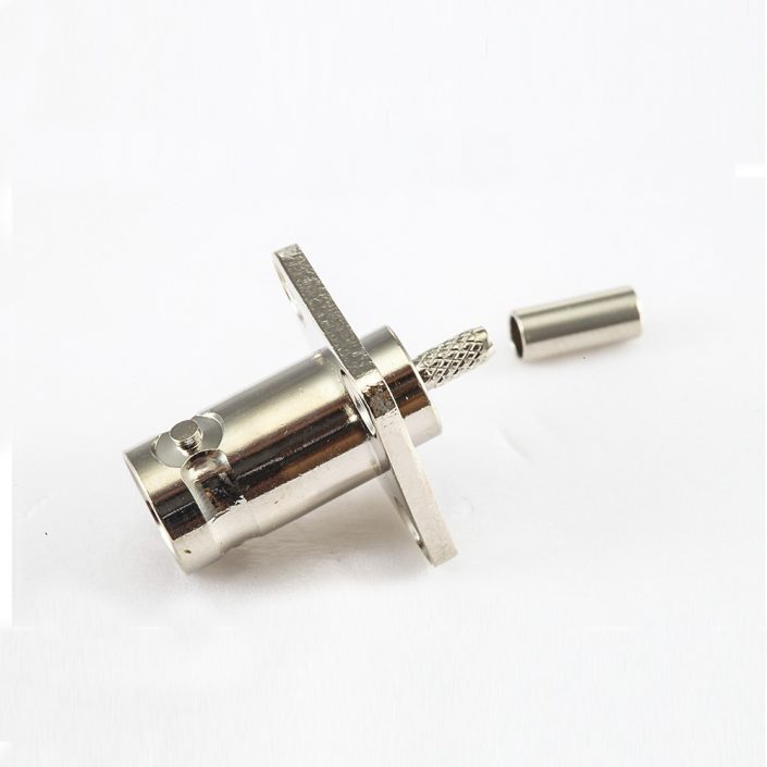 EB-001-0498 RG174/RG316BNC连接器母头180度面板安装4孔法兰