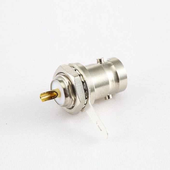 EB-001-0510 面板安装后锁穿墙BNC连接器母头180度焊接50ohm接地