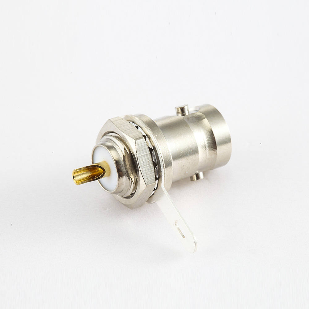 EB-001-0510 面板安装后锁穿墙BNC连接器母头180度焊接50ohm接地
