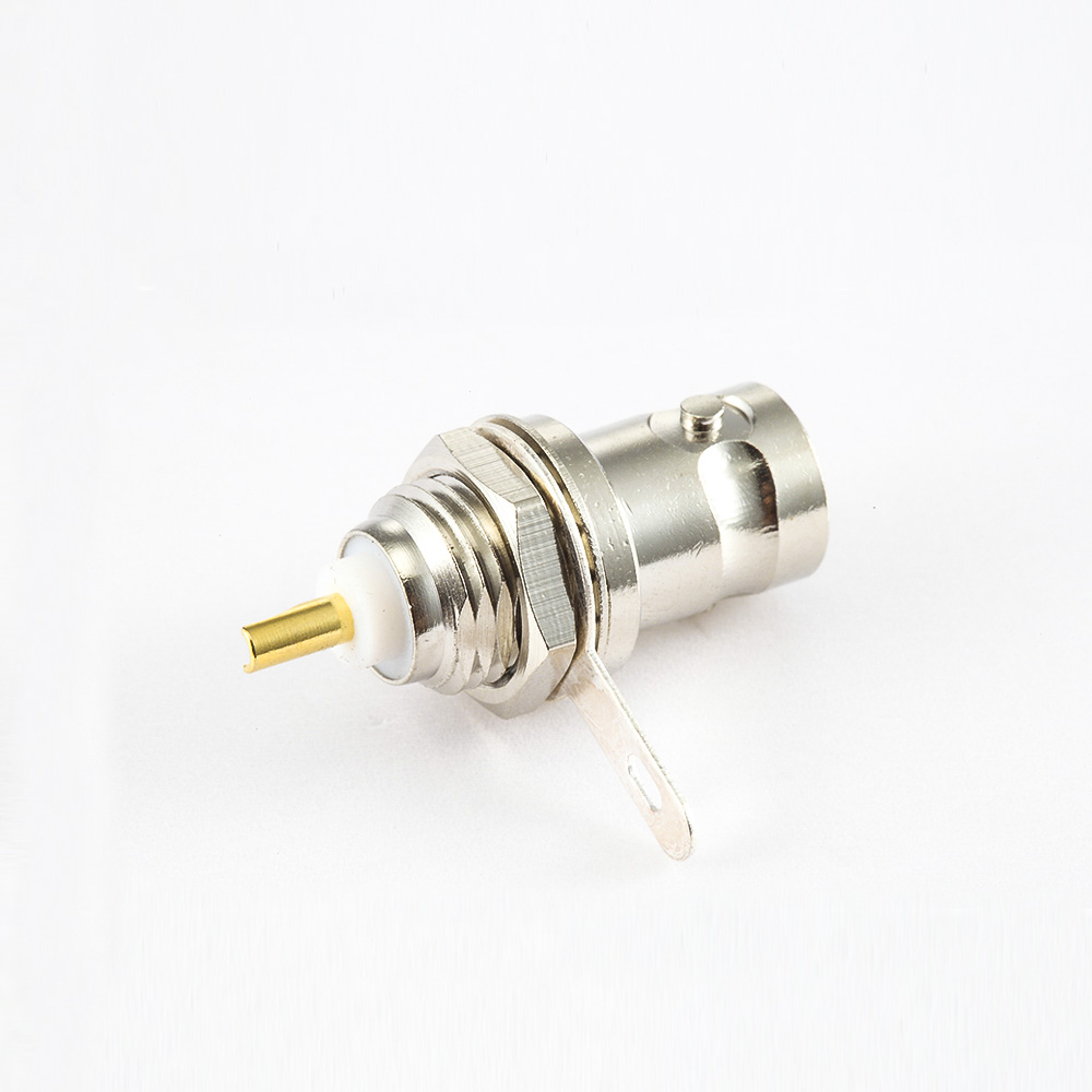 EB-001-0515 接线后锁穿墙BNC连接器直式母头50ohm接地