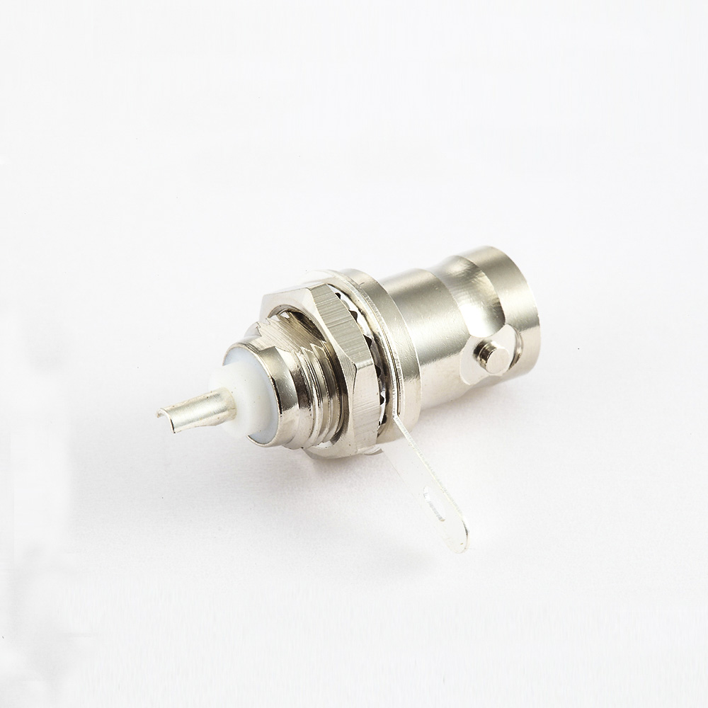 EB-001-0525 BNC接线焊杯式接地后锁穿墙直式50ohm母头
