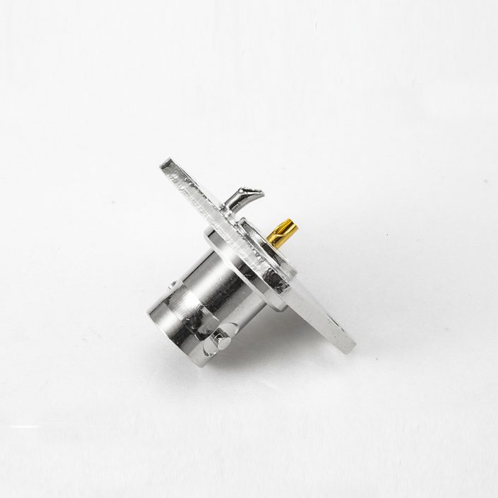 EB-001-0532 BNC接线焊接4孔法兰母头直式75ohm连接器
