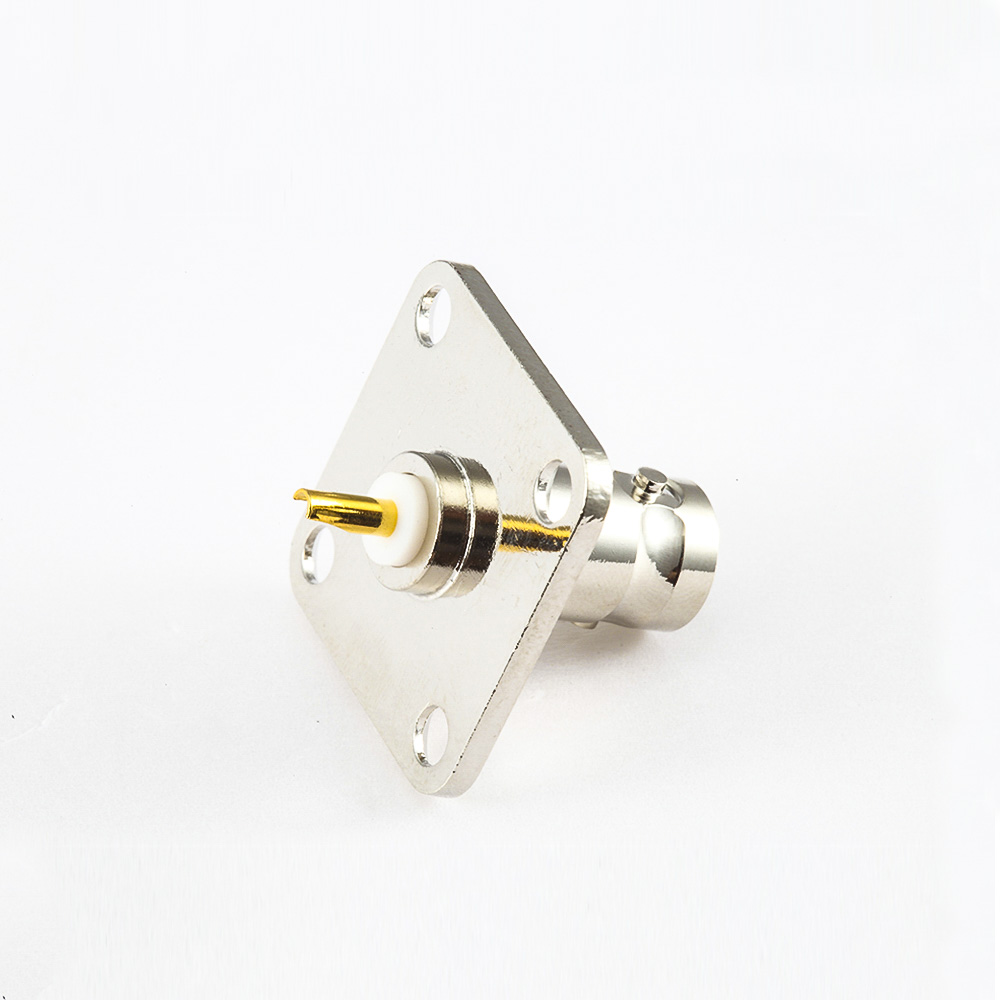 EB-001-0540 BNC接线焊接4孔法兰母头直型50ohm连接器
