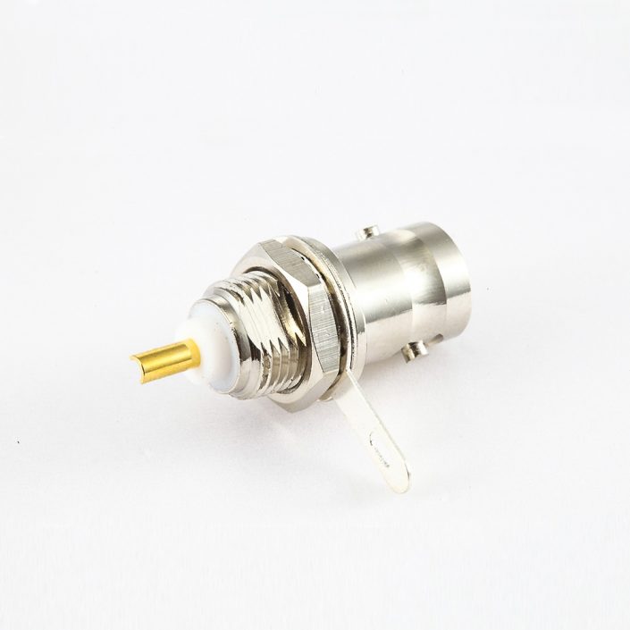 EB-001-0542 RG174/RG316的焊杯BNC母头直式连接器面板安装后锁穿墙